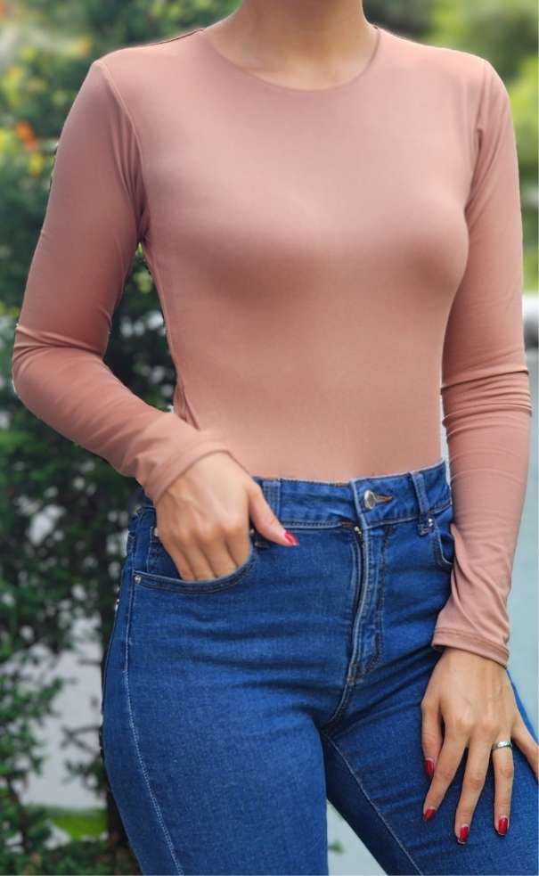 Body Cuello Redondo Manga Larga