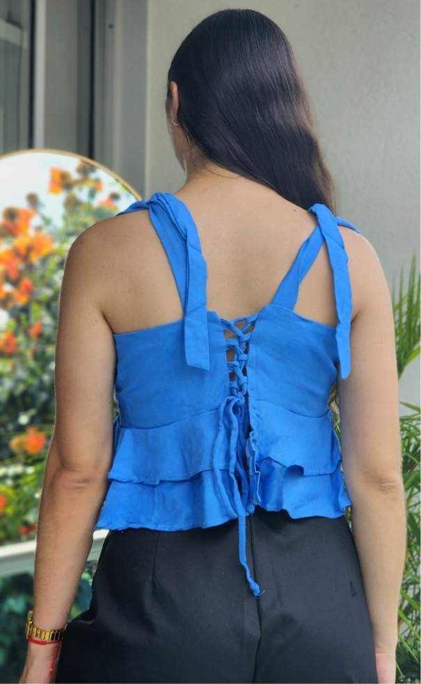 Blusa Lino Boleros Trenza