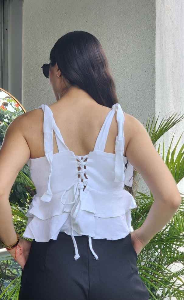 Blusa Lino Boleros Trenza