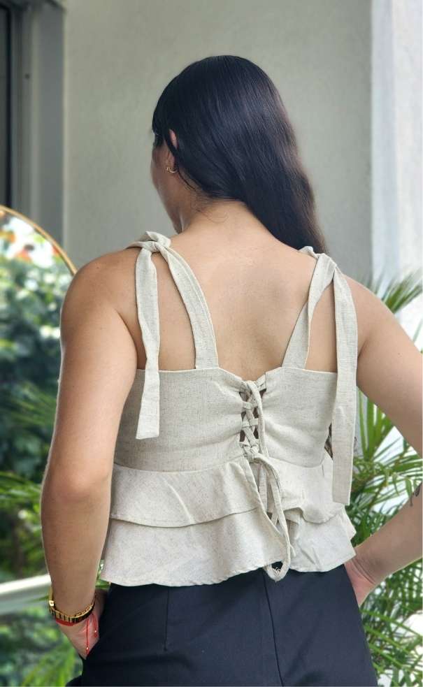 Blusa Lino Boleros Trenza
