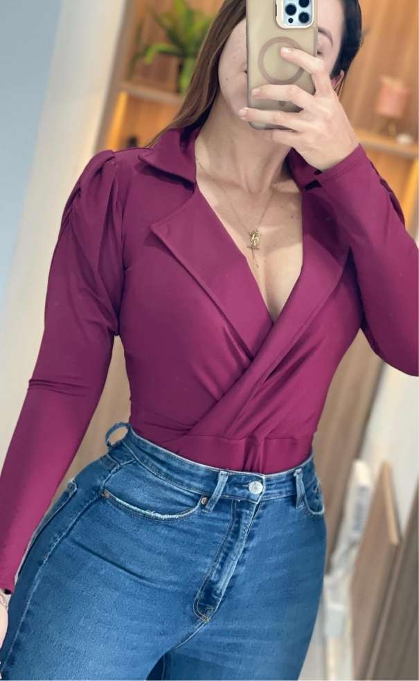 Body Cuello V Manga Larga /