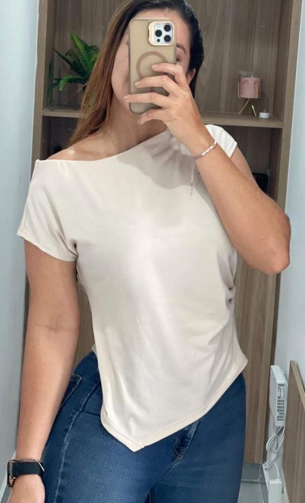 Blusa Cuello Bandeja con Punta – Talla Única | Tela Algodón