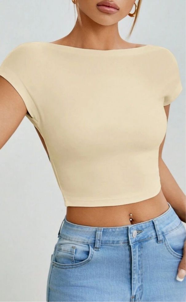 Crop Top Espalda Descubierta Siza Ancho