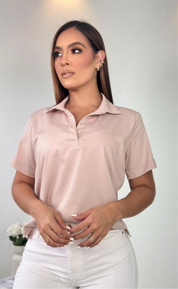 Camisa Manga Corta Cuello V