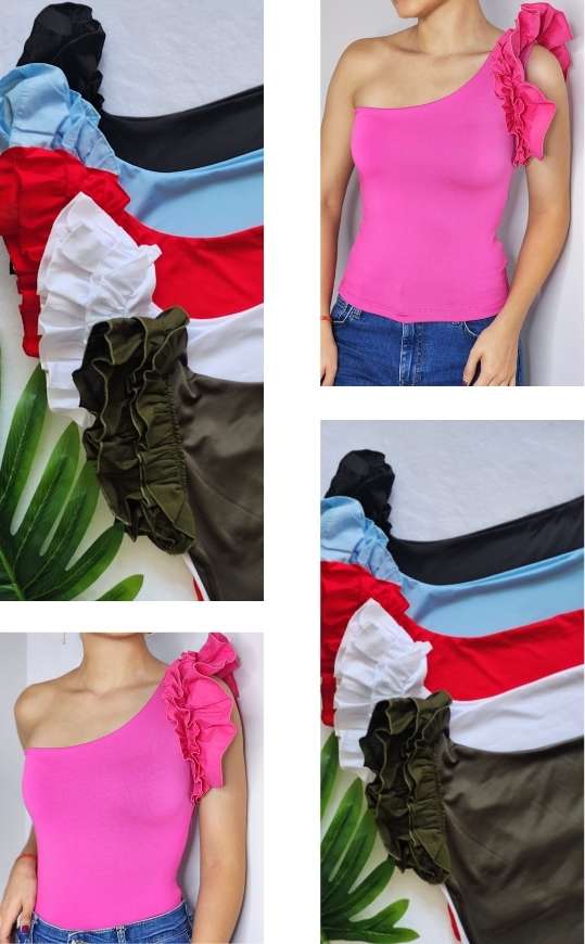 Blusa 1 Manga Pétalo Popelina
