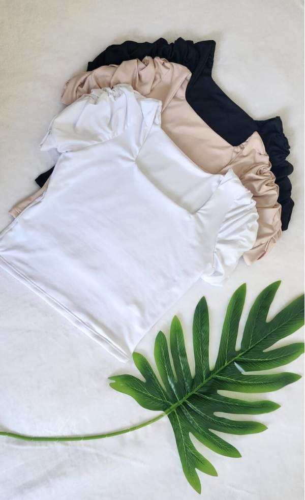 Blusa Manga 3/4 Corrugada